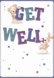 Infused with the cheerful brightness so familiar to Berrylands, this get well card features an inviting tableau that instantly reassures and uplifts. Two lovable friends-a soft, golden teddy and a floppy-eared pup-engage in a playful dance, their smiling faces glowing with affection. The large, colourful 'Get Well' letters spring to life in bold indigo and teal, glowing vividly against a soft cream backdrop, much like the fresh arrangements waiting for pickup at Florist Berrylands near the station. Starlit accents in hues of blue and purple scatter across the card, echoing bursts of hope and light that feel perfectly at home in our leafy neighbourhood. The fine illustration captures every tactile detail: plush bear fur, velvety dog ears, and the joyous movement of friendship. Imagine this card arriving with a fragrant bouquet, its gentle artistry offering an emotional balm, perfect for neighbours recuperating on Pine Walk or loved ones needing comfort across the Berrylands community.